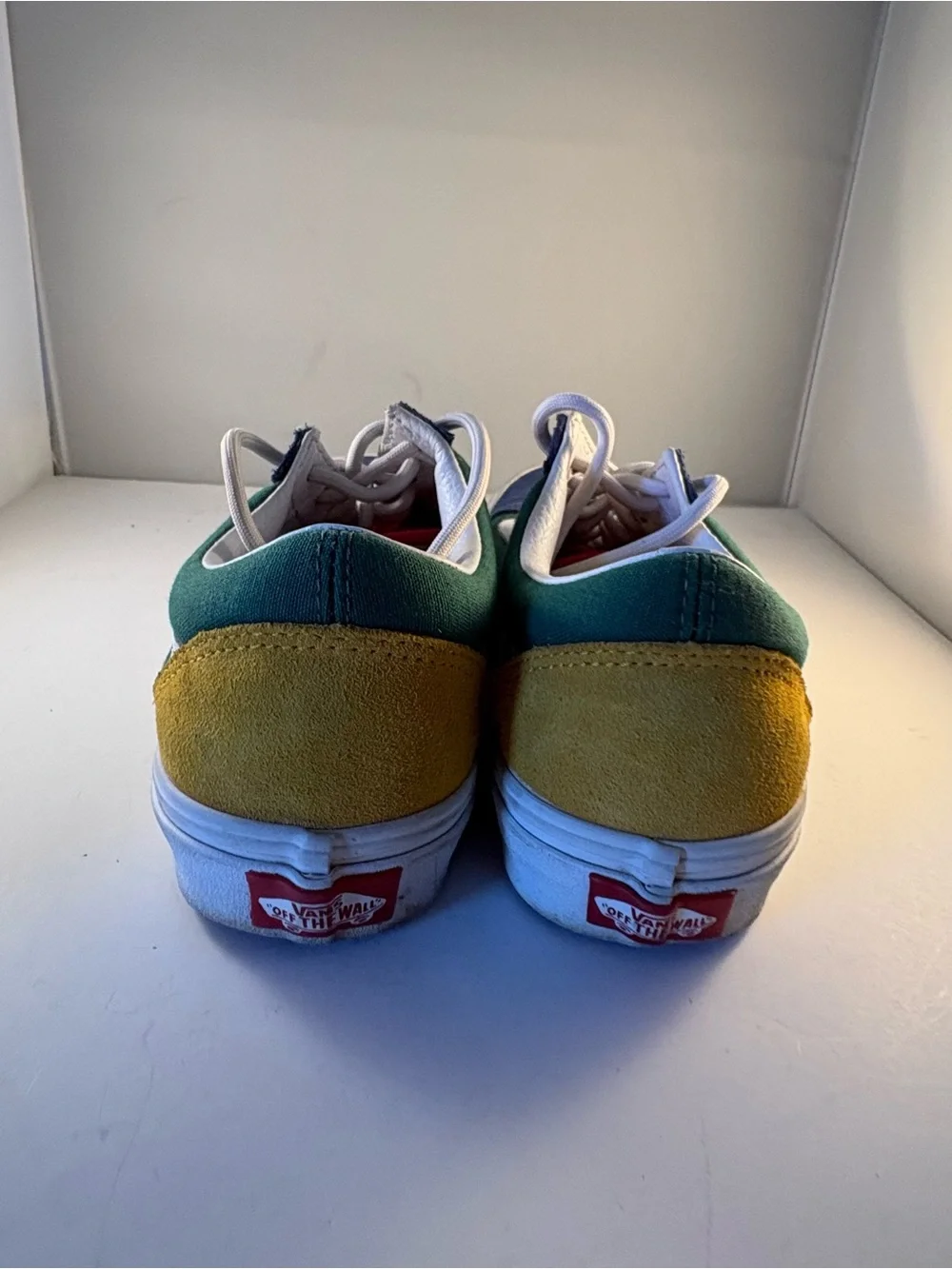 Vans Yacht Club Shoes Unisex‎ M6 W7.5 Old Skool Sneakers Suede Green Blue Yellow